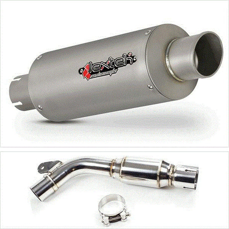 Lextek GP1 Matt S/Steel GP Stubby Exhaust System 240mm for Yamaha FZ6 (07-10)