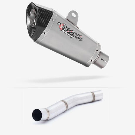 Lextek XP10 Matt S/Steel Exhaust 210mm with Link Pipe for Kawasaki Z750 (07-12)