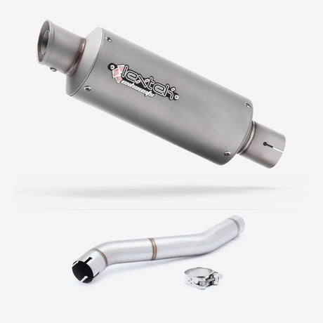 Lextek GP1 Matt S/Steel GP Stubby Exhaust 240mm with Link Pipe for Honda CBR600 F (87-90)