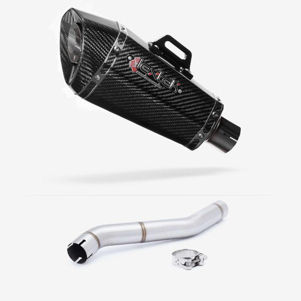 Lextek XP8C Carbon Fibre Exhaust 210mm with Link Pipe for Honda CBR600 F (87-90)