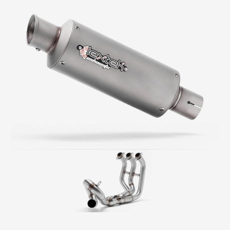 Lextek GP1 Matt S/Steel GP Stubby Exhaust System 240mm Low Level for Yamaha MT-09 (13-20)