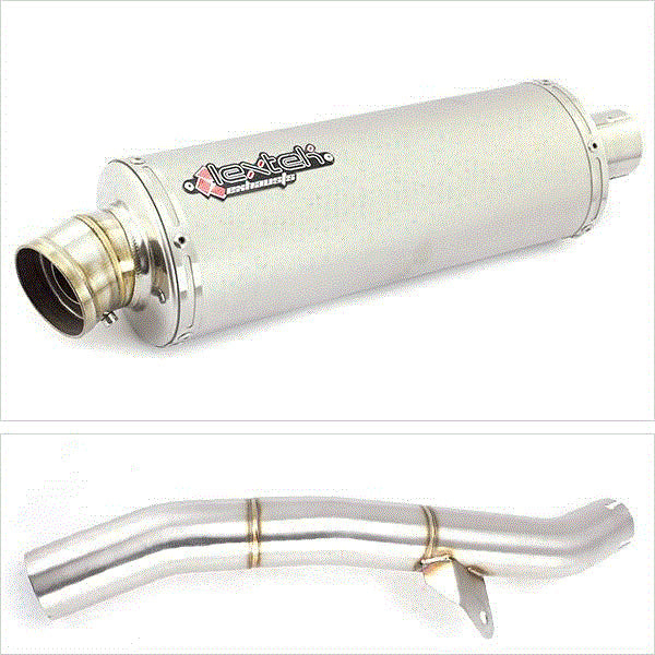 Lextek OP1 Matt S/Steel Exhaust 350mm with Link Pipe for Honda CBR600 F/FR/FS (01-02)