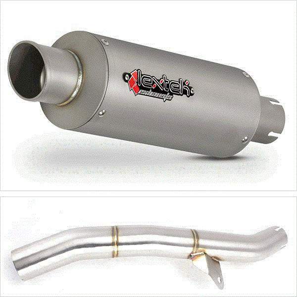 Lextek GP1 Matt S/Steel GP Stubby Exhaust 240mm with Link Pipe for Honda CBR600 F/FR/FS (01-02)