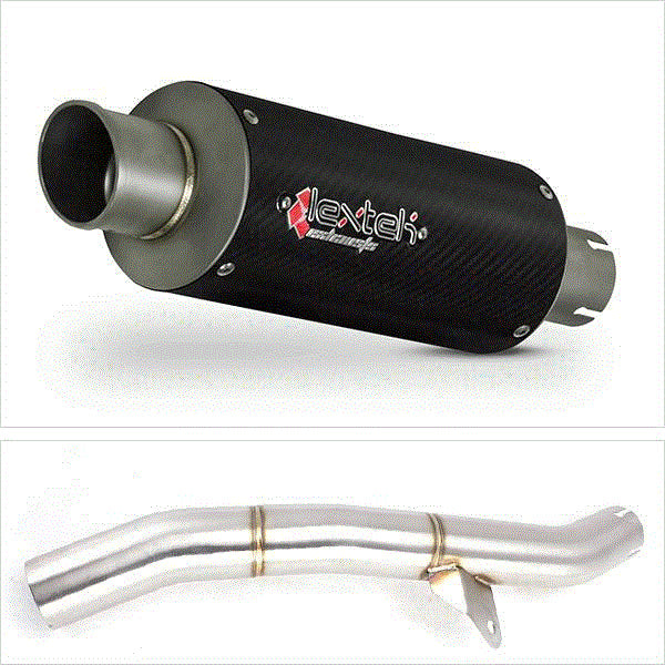 Lextek GP8C Carbon Fibre GP Stubby Exhaust 240mm with Link Pipe for Honda CBR600 F/FR/FS (01-02)