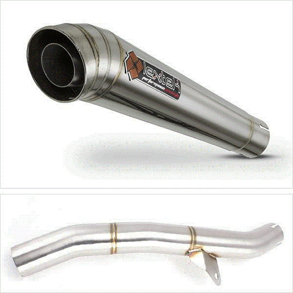 Lextek MP4 S/Steel Megaphone Exhaust 300mm with Link Pipe for Honda CBR600 F/FR/FS (01-02)