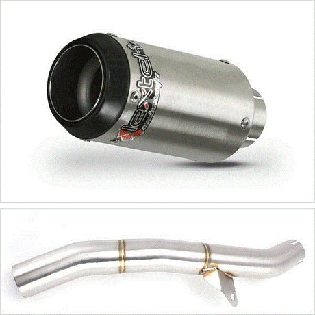 Lextek CP1 Matt S/Steel Carbon Tip Exhaust 150mm with Link Pipe for Honda CBR600 F/FR/FS (01-02)