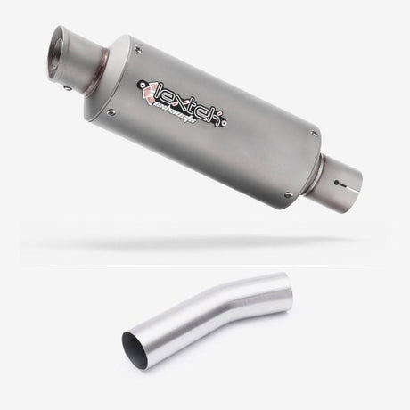 Lextek GP1 Matt S/Steel GP Stubby Exhaust 240mm with Link Pipe for Kawasaki ZX-10R Ninja (08-10)