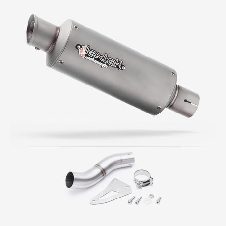 Lextek GP1 Matt S/Steel GP Stubby Exhaust 240mm Low Level with Link Pipe