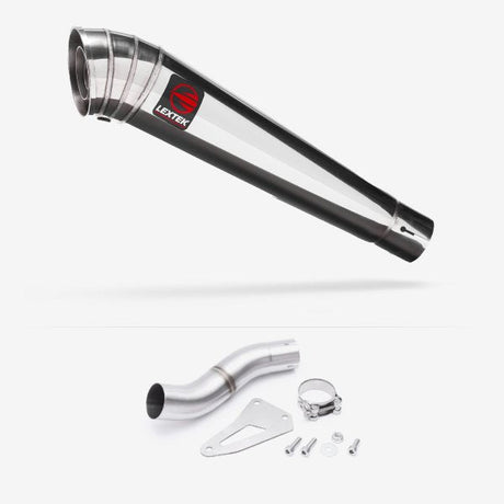 Lextek MP4 S/Steel Megaphone Exhaust 300mm Low Level with Link Pipe