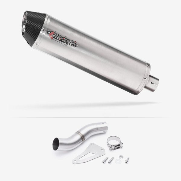 Lextek RP1 Gloss S/Steel Oval Exhaust 400mm Low Level with Link Pipe