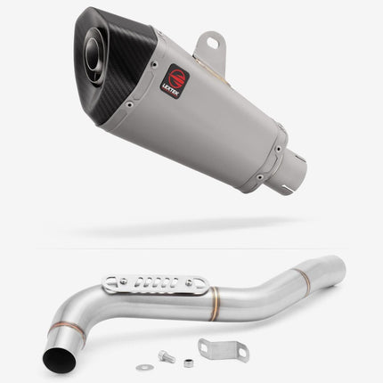 Lextek Matt Stainless Steel XP10 210mm Exhaust with Link Pipe for Triumph Tiger 1050 (07-12)