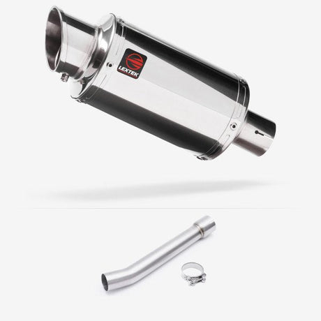 Lextek YP4 S/Steel Stubby Exhaust 200mm with Link Pipe for Yamaha FZS 1000 (00-05)