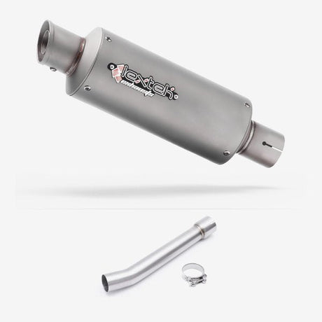 Lextek GP1 Matt S/Steel GP Stubby Exhaust 240mm with Link Pipe for Yamaha FZS 1000 (00-05)