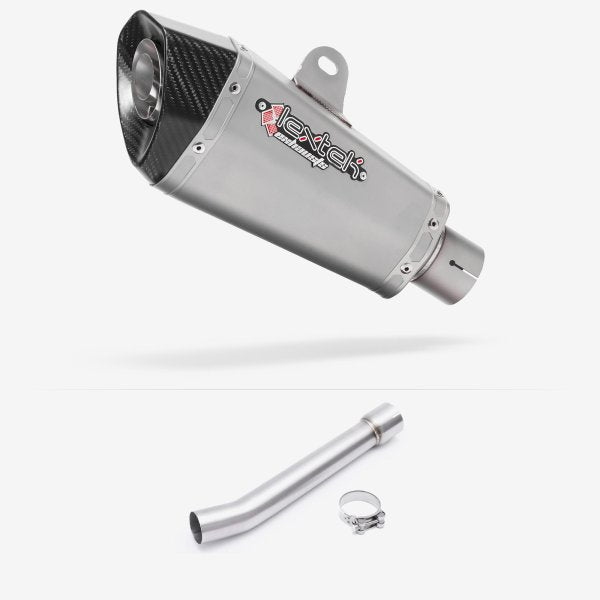 Lextek XP10 Matt S/Steel Exhaust 210mm with Link Pipe for Yamaha FZS 1000 (00-05)