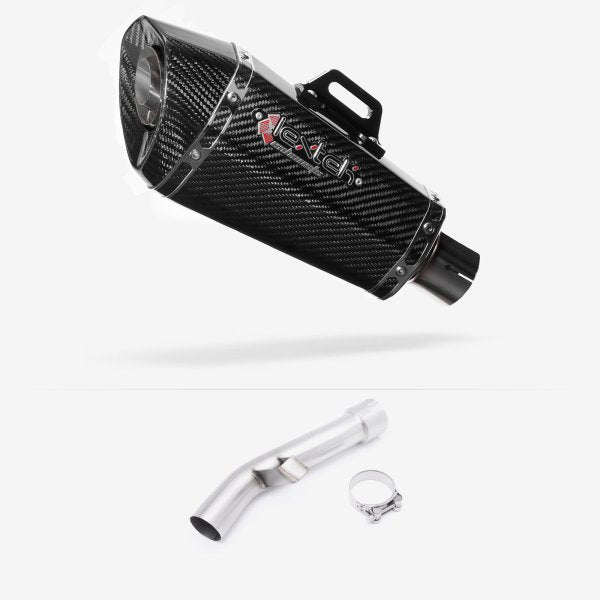 Lextek XP8C Carbon Fibre Exhaust 210mm with Link Pipe for Yamaha FZ1 (06-15)