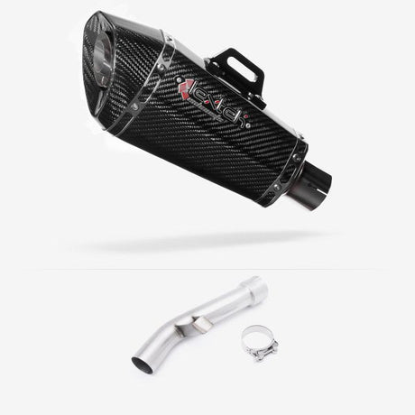 Lextek XP8C Carbon Fibre Exhaust 210mm with Link Pipe for Yamaha FZ1 (06-15)