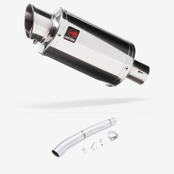 Lextek YP4 S/Steel Stubby Exhaust 200mm with Link Pipe for Yamaha YZF R6 (06-16)