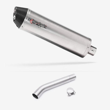 Lextek RP1 Gloss S/Steel Oval Exhaust 400mm with Link Pipe for Yamaha YZF600R Thunder Cat (95-07)