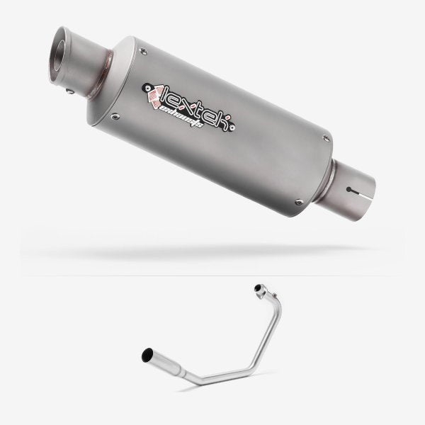 Lextek GP1 Matt S/Steel GP Stubby Exhaust System 240mm for Lexmoto Venom / Viper 125