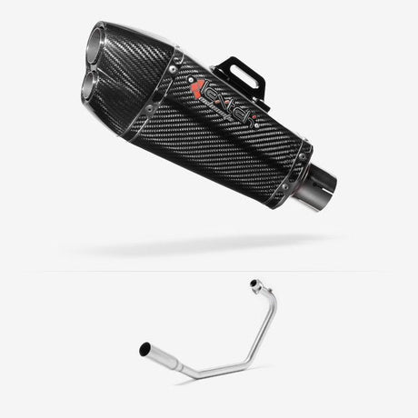 Lextek XP13C Carbon Fibre Exhaust System 210mm for Lexmoto Venom / Viper 125