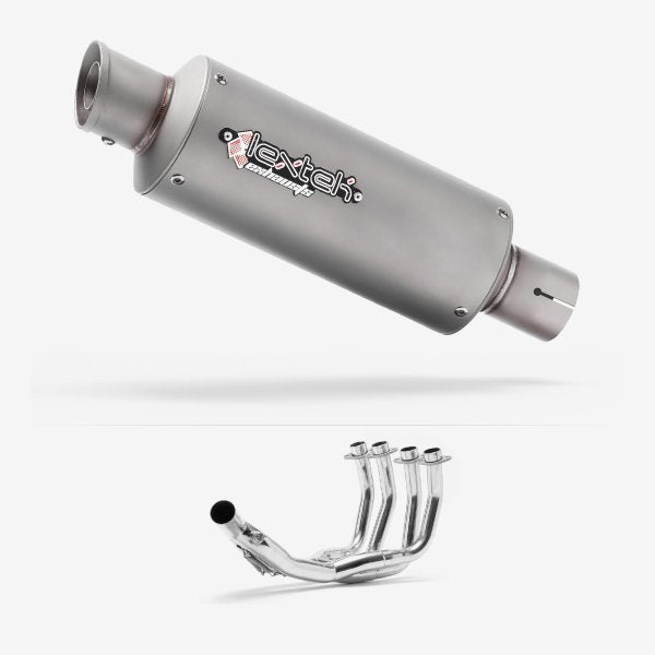 Lextek GP1 Matt S/Steel GP Stubby Exhaust System 240mm for Yamaha XJ6 Diversion (09-15)