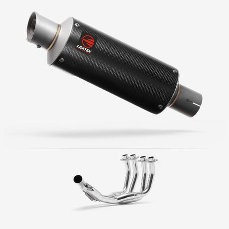 Lextek GP8C Carbon Fibre GP Stubby Exhaust System 240mm for Yamaha XJ6 Diversion (09-15)