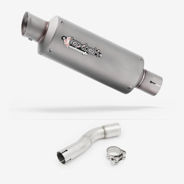 Lextek GP1 Matt S/Steel GP Stubby Exhaust 240mm with Link Pipe for Honda CMX500 Rebel (17-19)