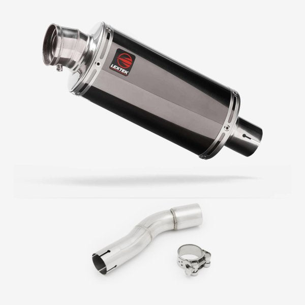 Lextek OP16 Dark Tint Stainless Exhaust 250mm with Link Pipe for Honda CMX500 Rebel (17-19)