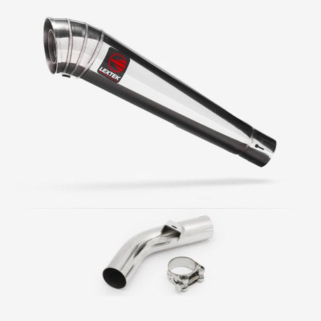 Lextek MP4 S/Steel Megaphone Exhaust 300mm with Link Pipe for Honda VFR800 X Crossrunner (11-14)