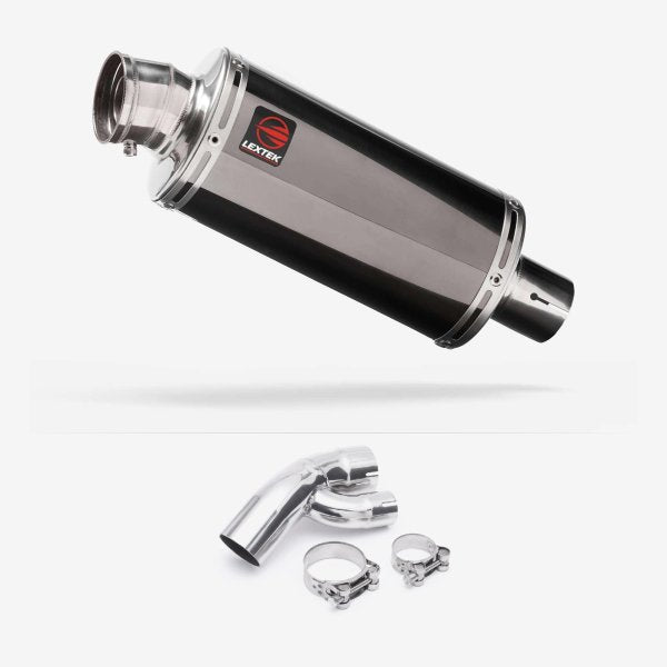 Lextek OP16 Dark Tint Stainless Exhaust 250mm with Link Pipe for BMW S1000 XR (15-19)