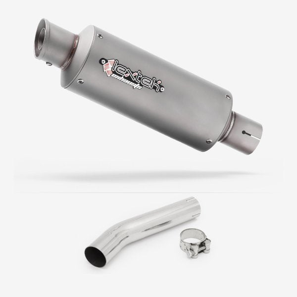 Lextek GP1 Matt S/Steel GP Stubby Exhaust 240mm with Link Pipe for Honda CB1300 (03-14)