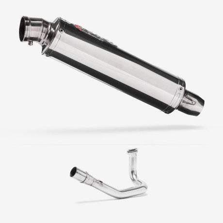 Lextek RR4 S/Steel Round Exhaust System 400mm for GY6 50cc (For 10inch Wheel)