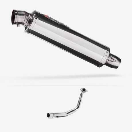 Lextek RR4 S/Steel Round Exhaust System 400mm for GY6 125cc (Excluding 10inch wheel)