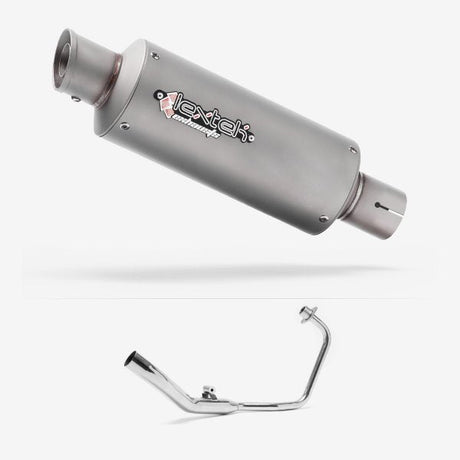 Lextek GP1 Matt S/Steel GP Stubby Exhaust System 240mm for Lexmoto XTR S 125