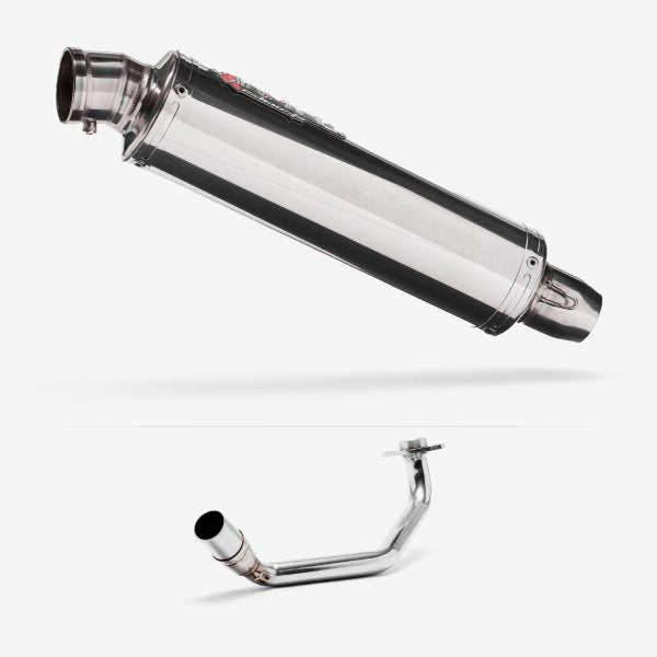 Lextek RR4 S/Steel Round Exhaust System 400mm for Yamaha NXC 125 CYGNUS (04-12)