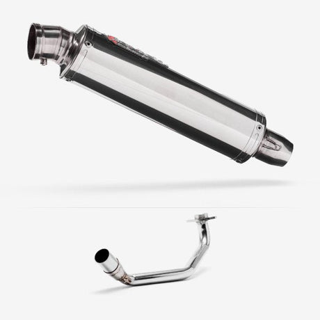 Lextek RR4 S/Steel Round Exhaust System 400mm for Yamaha NXC 125 CYGNUS (04-12)
