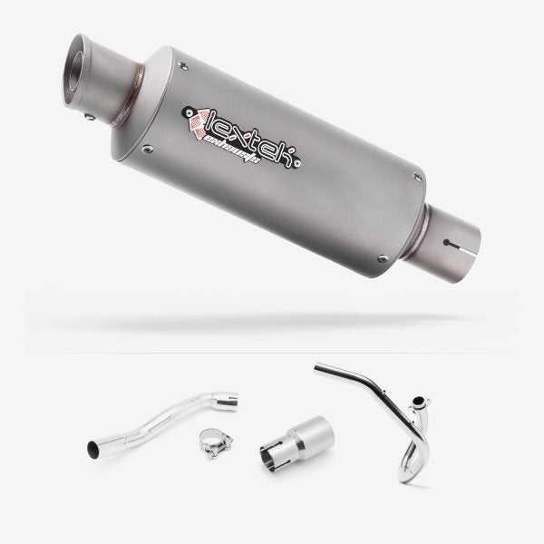 Lextek GP1 Matt S/Steel GP Stubby Exhaust System 240mm for Pulse XF250GY (06-15)