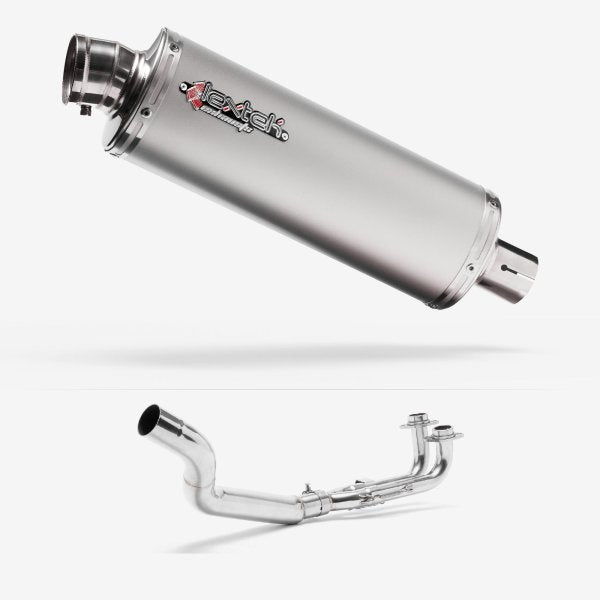 Lextek OP1 Matt S/Steel Exhaust System 350mm for Yamaha T-Max 500 (02-13)