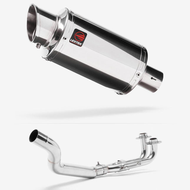 Lextek Stainless Steel YP4 Stubby Exhaust System 200mm for Yamaha T-Max 500 (01-11)