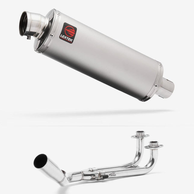 Lextek Matt Stainless Steel OP1 350mm Exhaust System for Yamaha T-Max 500/530 (12-17)