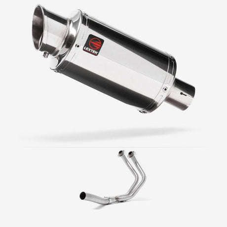 Lextek YP4 S/Steel Stubby Exhaust System 200mm High Level for Yamaha MT-07/XSR 700 (14-22)