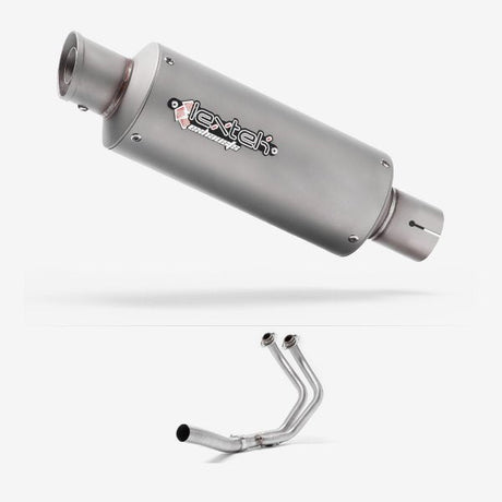 Lextek GP1 Matt S/Steel GP Stubby Exhaust 240mm High Level for Yamaha MT-07/XSR 700 (14-22)