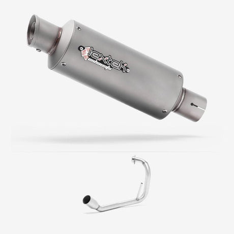 Lextek GP1 Matt S/Steel GP Stubby Exhaust System 240mm for Yamaha YZF-R125 (08-13)