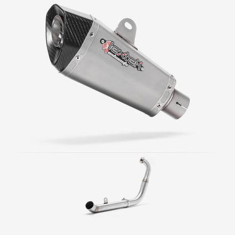 Lextek XP10 Matt S/Steel Exhaust System 210mm for Yamaha YZF-R125 / MT-125 (14-18)