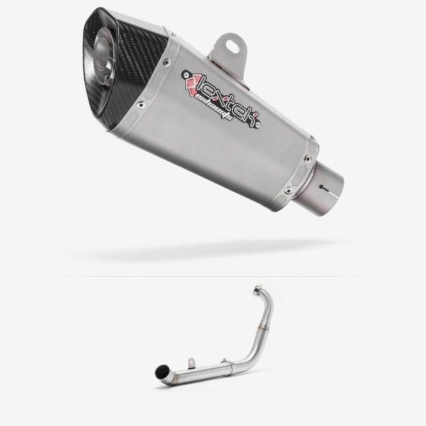Lextek XP10 Matt S/Steel Exhaust System 210mm for Yamaha YZF-R125 / MT-125 (14-18)