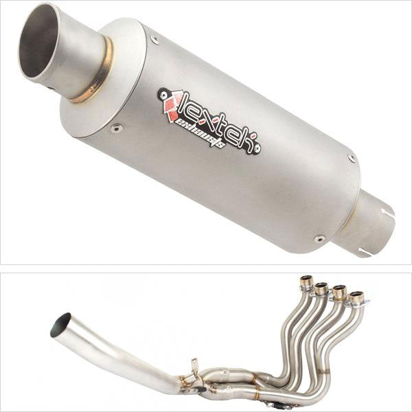 Lextek GP1 Matt S/Steel GP Stubby Exhaust System 240mm for Suzuki GSXR 1000 (12-16)