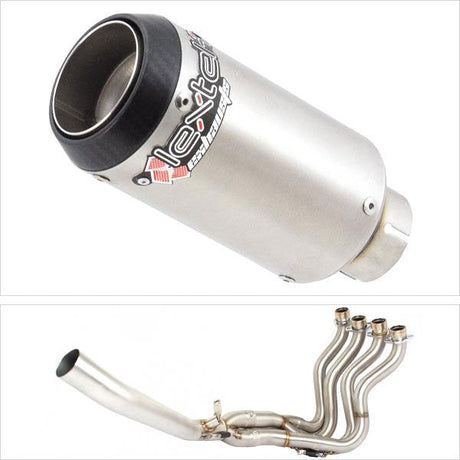 Lextek CP1 Matt S/Steel Carbon Tip Exhaust System 150mm for Suzuki GSXR 1000 (12-16)