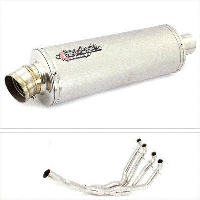 Lextek Matt Stainless Steel OP1 350mm Exhaust System for Kawasaki ZX-10R Ninja (10-17)