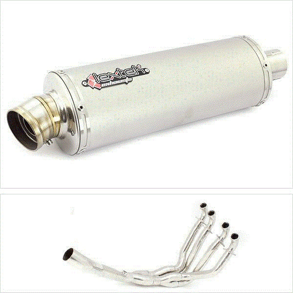 Lextek OP1 Matt S/Steel Exhaust System 350mm for Kawasaki ZX-10R Ninja (10-17)