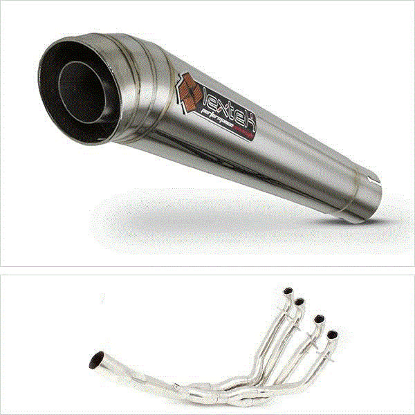 Lextek MP4 S/Steel Megaphone Exhaust System 300mm for Kawasaki ZX-10R Ninja (10-17)